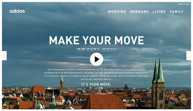 html websites example: Make Your Move by adidas
