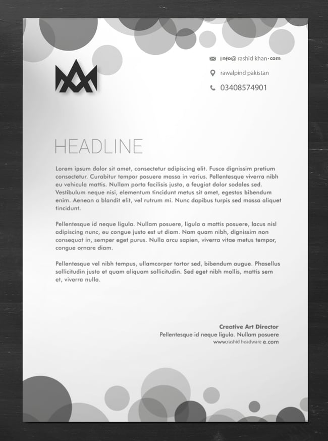 letterhead examples with logos: gemotric pattern example