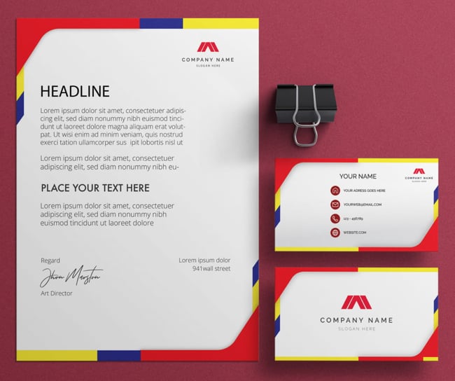 letterhead examples with logos: border color example