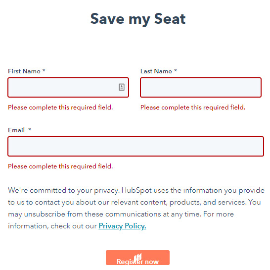 HubSpot form fill to capture leads