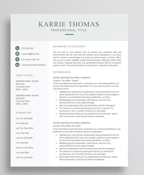 Best Resume Template: Simple professional