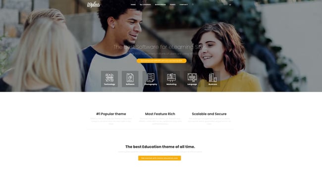 demo page for the wordpress theme for online courses wplms
