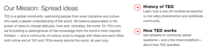 TED vision and mission statement: Spread ideas