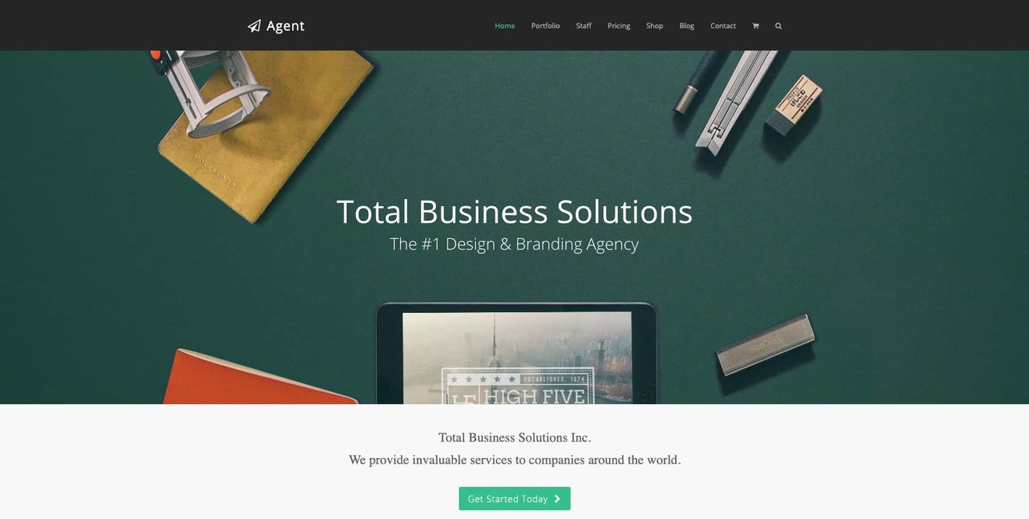 demo page for the wordpress theme with visual composer Total