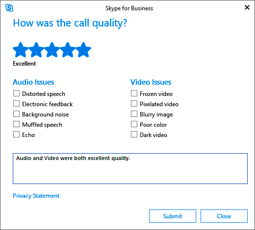 customer satisfaction survey example: skype