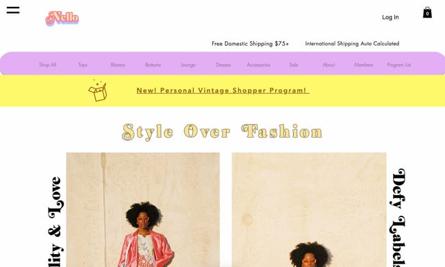 vintage website design example: nello vintage