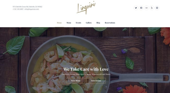 local business wordpress theme demo: linguini