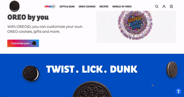 oreo product page design