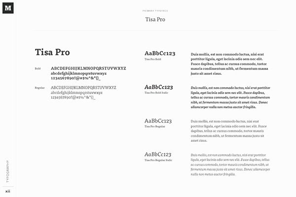 Medium brand style guide typohgraphy