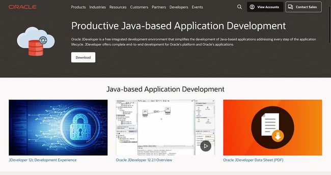 screenshot of the best compiler for java JDeveloper