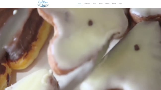 home page for the best restaurant website design sublime doughnuts