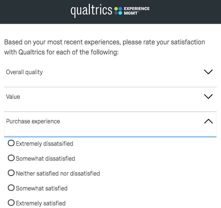 customer satisfaction survey example: qualtrics