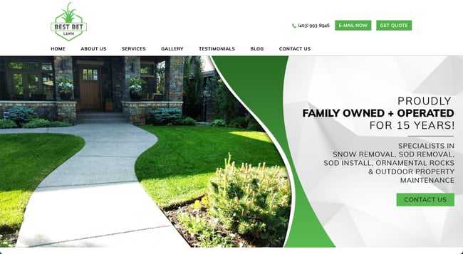 Web Design For Landscapers