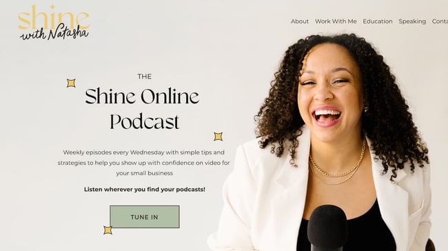 podcast website example: the shine online podcast