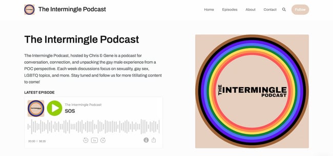 podcast website example: the intermingle podcast