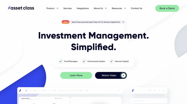 best corporate website examples: Asset Class