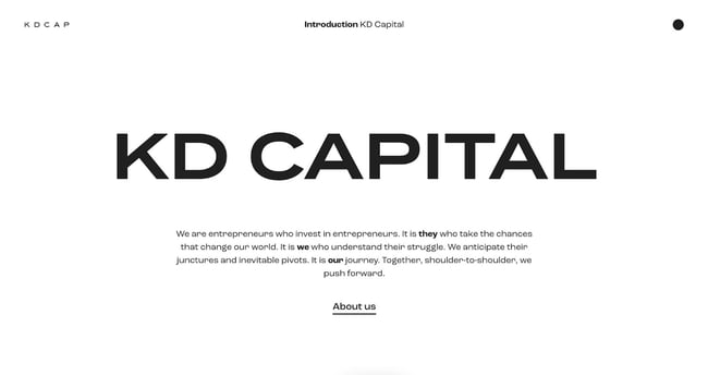 best corporate website examples: KD Capital
