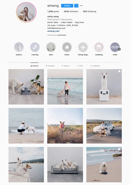 Minimalist Instagram Theme Example