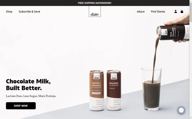 slate landing page with brown website design