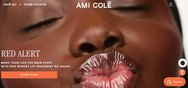 ami cole landing page with brown website design