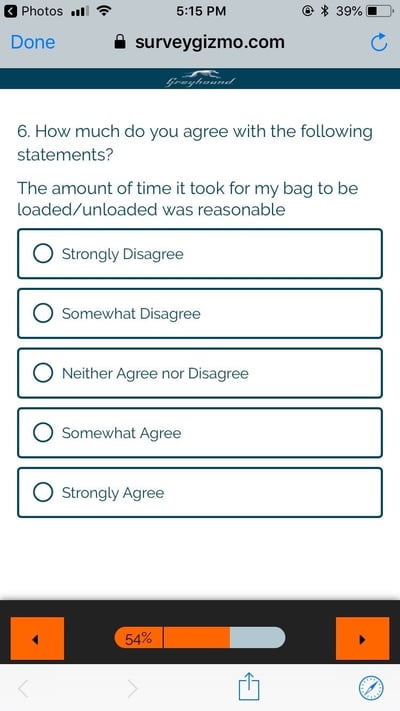 greyhound customer effort score questionnaire example