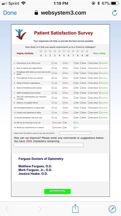 thesis study questionnaire patient satisfaction survey