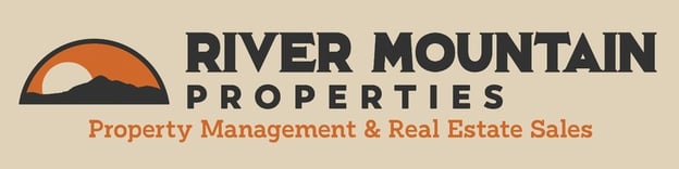 creative real estate logos: river mountain properties
