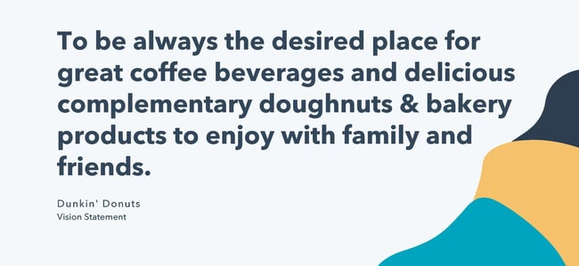 vision statement examples - dunkin donuts
