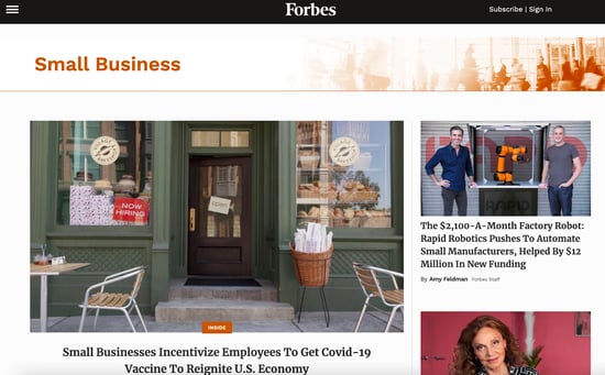 Forbes Small Business Publication