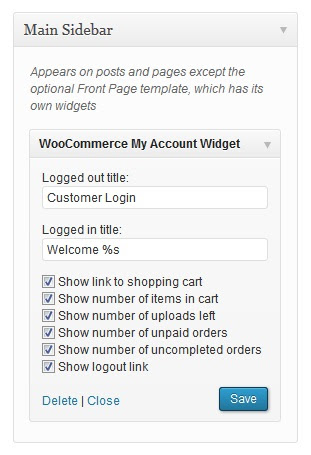 Best WooCommerce plugin Woocommerce my account widget