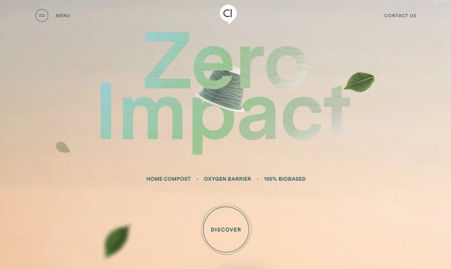 homepage for the 3d website capsul'in zero impact