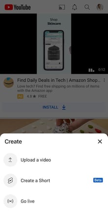 how to create a youtube short on the youtube app