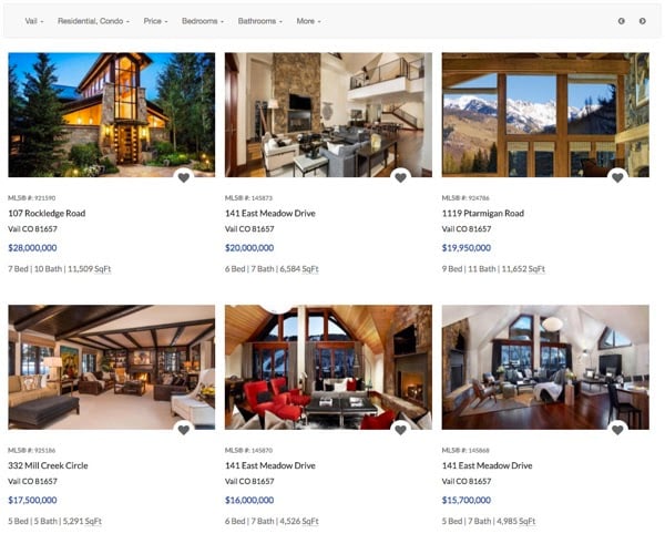 WordPress MLS plugin: Rover IDX demo with property listings in grid