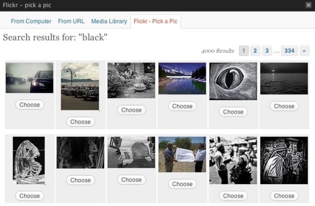 best wordpress plugins to find images: Flickr - pick a picture