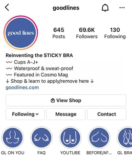 best instagram highlight cover example: goodlines