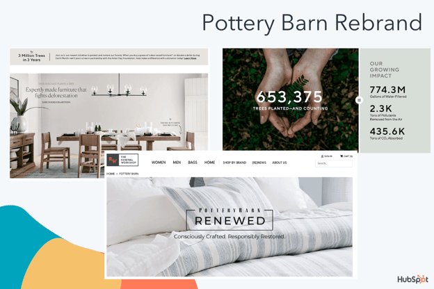 Pottery Barn's rebranding materials
