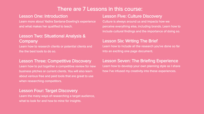 The 4-day creative brief marketing certification course homepage