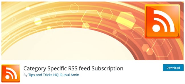 product page for the wordpress rss feed plugin category specific rss feed subscription