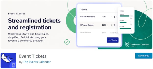 Image of The Events Calendar and Events Tickets used as WordPress RSVP plugins