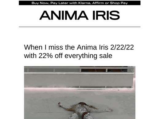 b2c email marketing example: anima iris