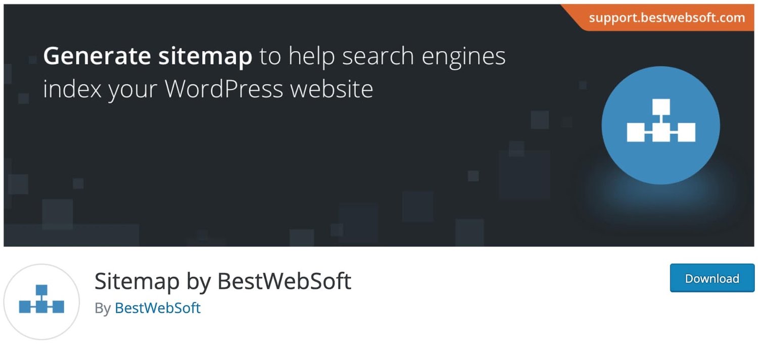 product page for the WordPress sitemap plugin Sitemap by BestWebSoft