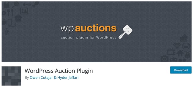 product page for the wordpress auction plugin wp auctions