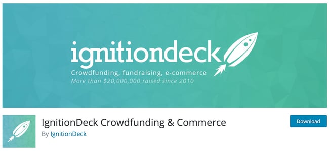 download page for the wordpress crwodfunding plugin ignitiondeck