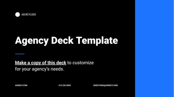Agency Deck Template - capabilities presentation resource
