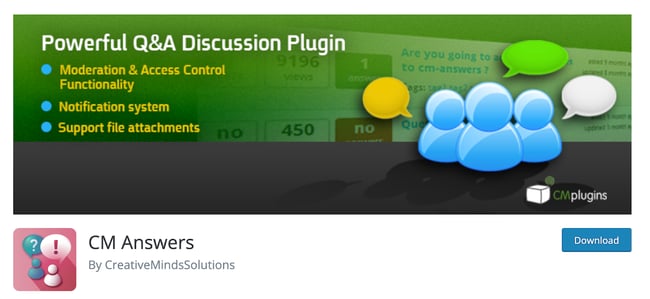 forum wordpress plugin: CM Answers