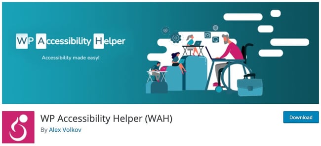 download page for the wordpress accessibility plugin wp accessibility helper