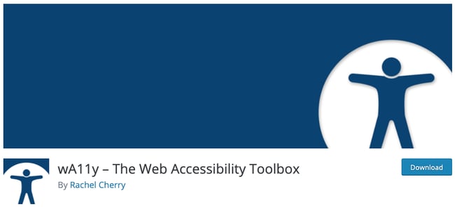 download page for the wordpress accessibility plugin wA11y (web accessibility)