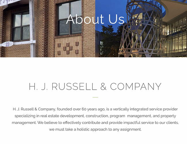 Company description example: H&J Russell