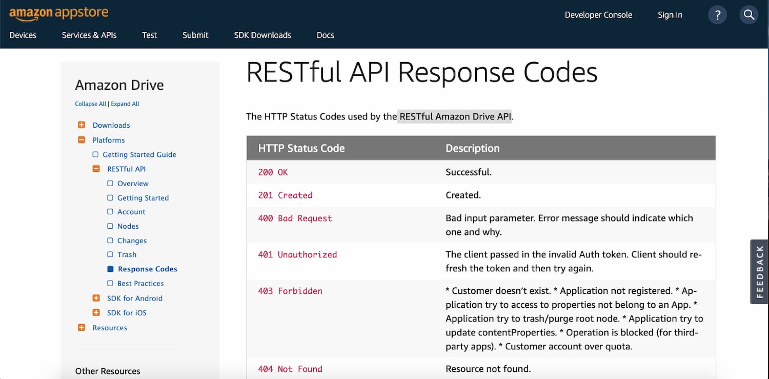 API reference