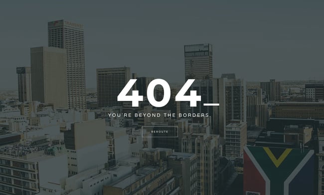 404 error page example from the website duma collective